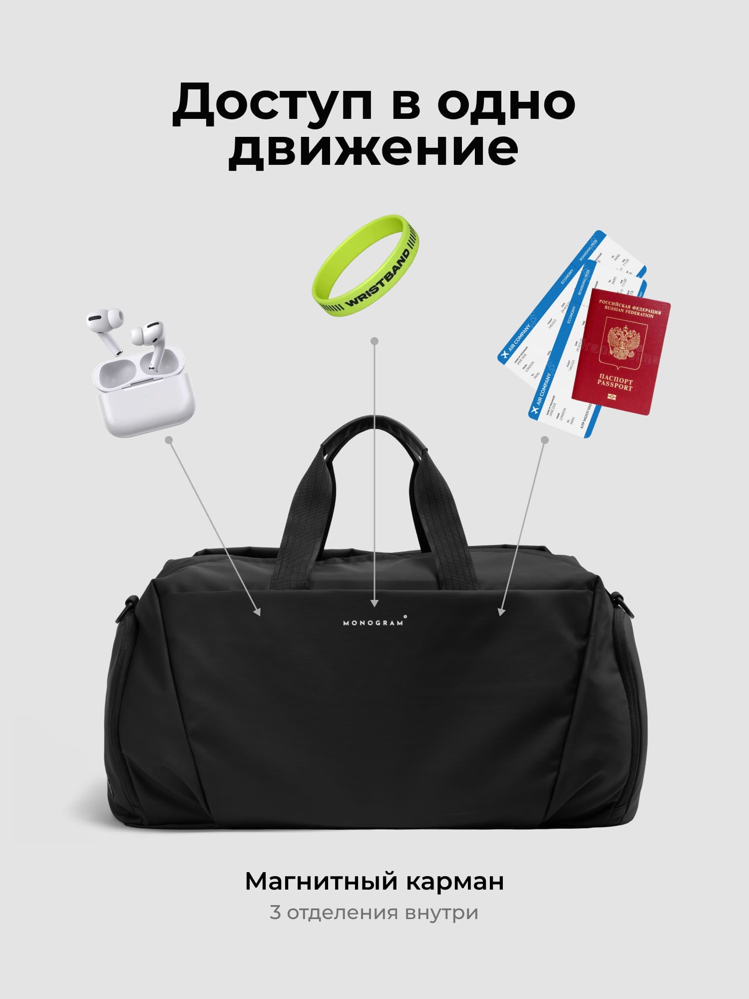 Сумка спортивная Monogram 601